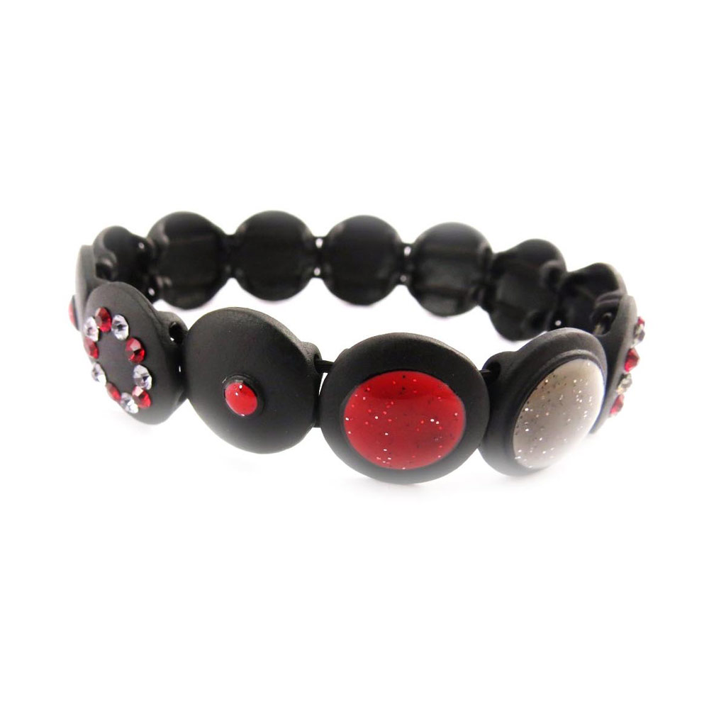 Bracelet Créateur \'Coloriage\' rouge gris - [J4212]