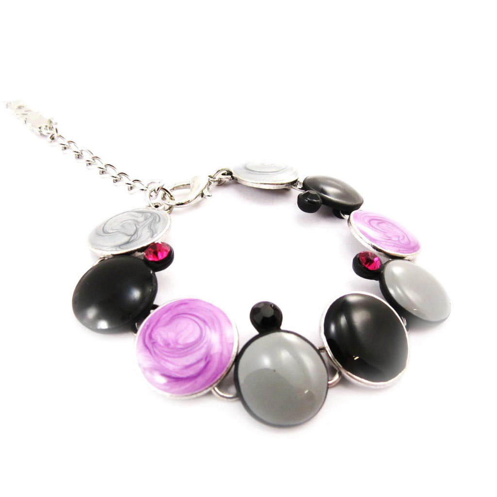 Bracelet Créateur \'Coloriage\' violet gris - [J4216]