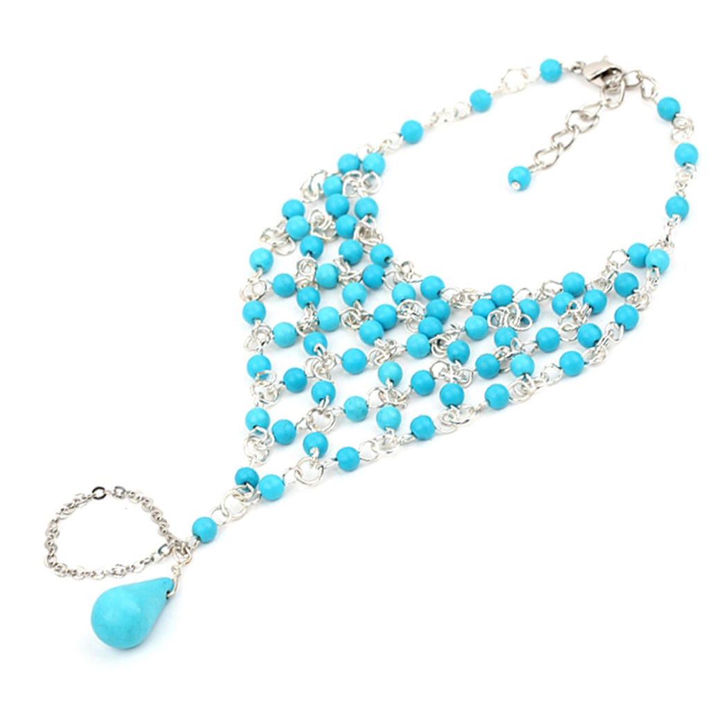 Bracelet bague \'Mineralia\' turquoise  - [J6172]