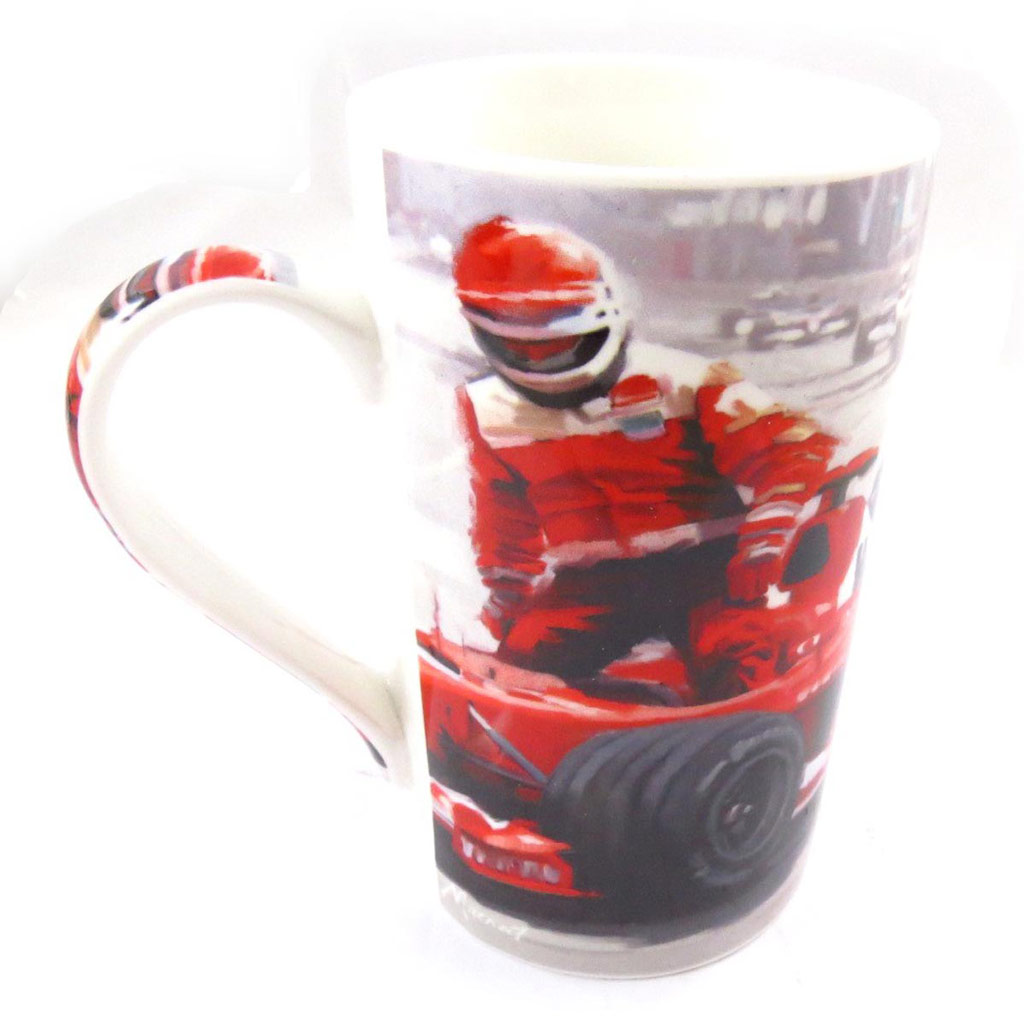 Grand mug porcelaine \'Formule 1\' rouge - 125x110 mm - [J7060]