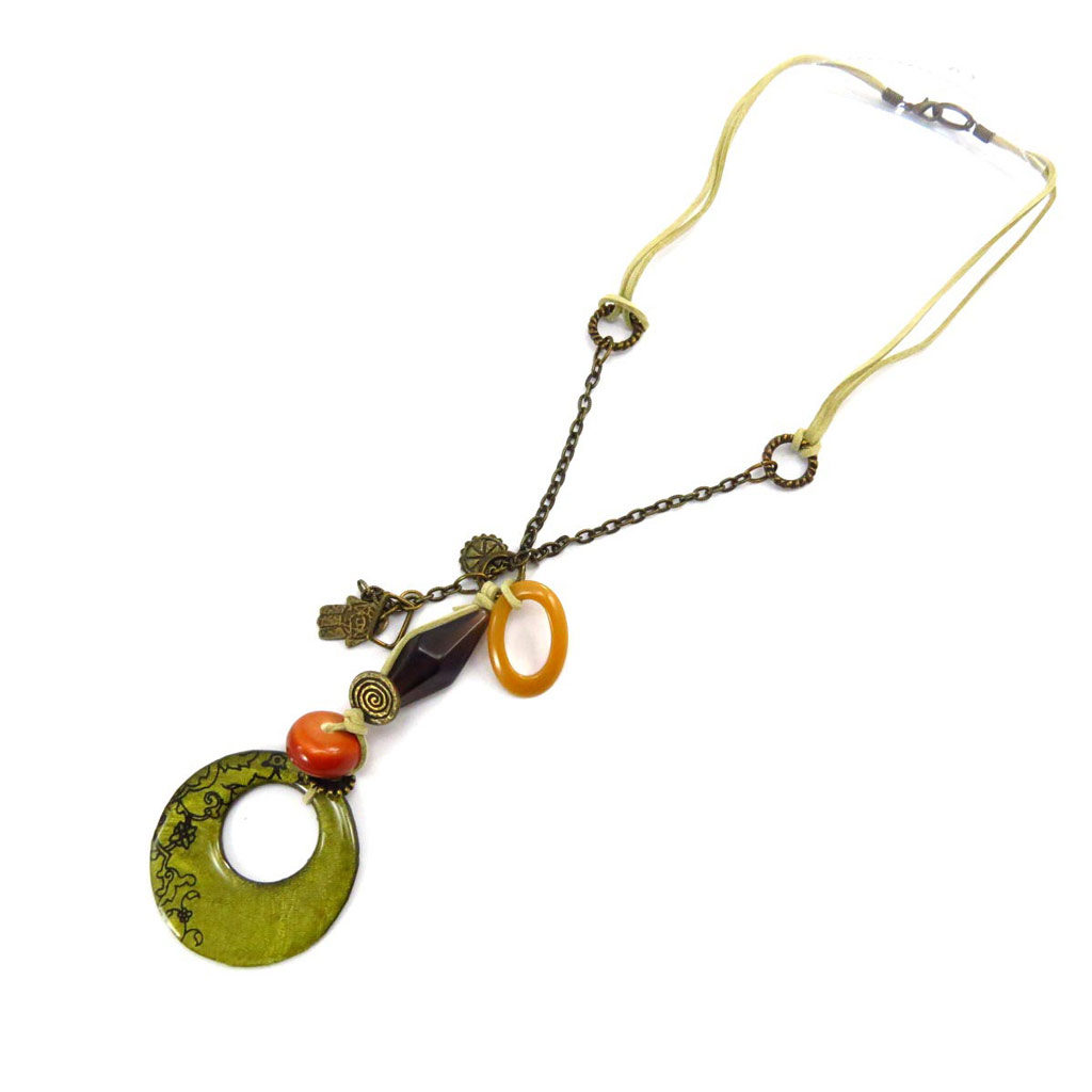 Collier Créateur \'Altai\' vert  - [J7196]