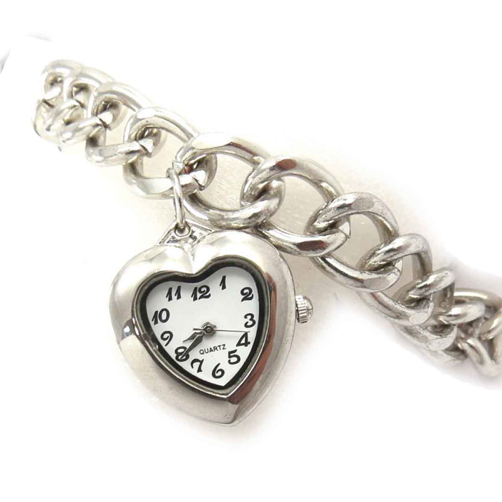 Bracelet \'Love\' blanc argenté (montre) - [J8064]
