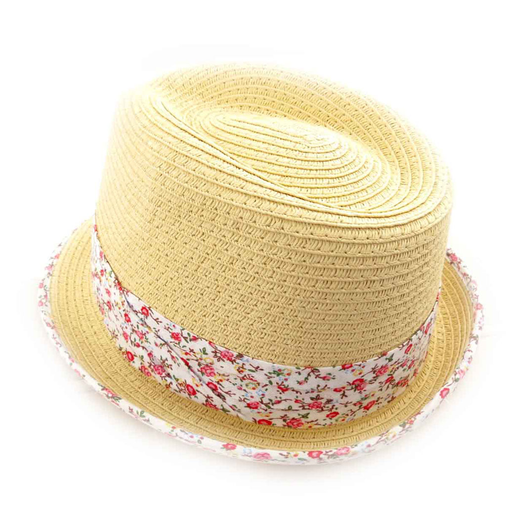 Borsalino rétro \'Scarlett\' beige liberty - [J8762]