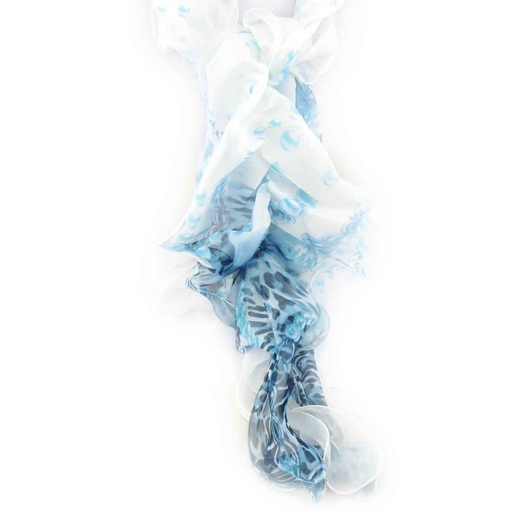 Echarpe voile \'Scarlett\' bleu - [J8816]