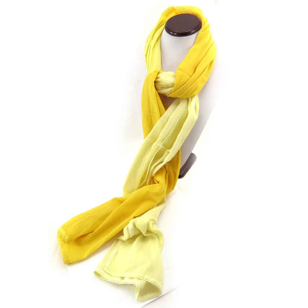 Echarpe Femme \'Eugénie\' jaune bicolore - [J8849]