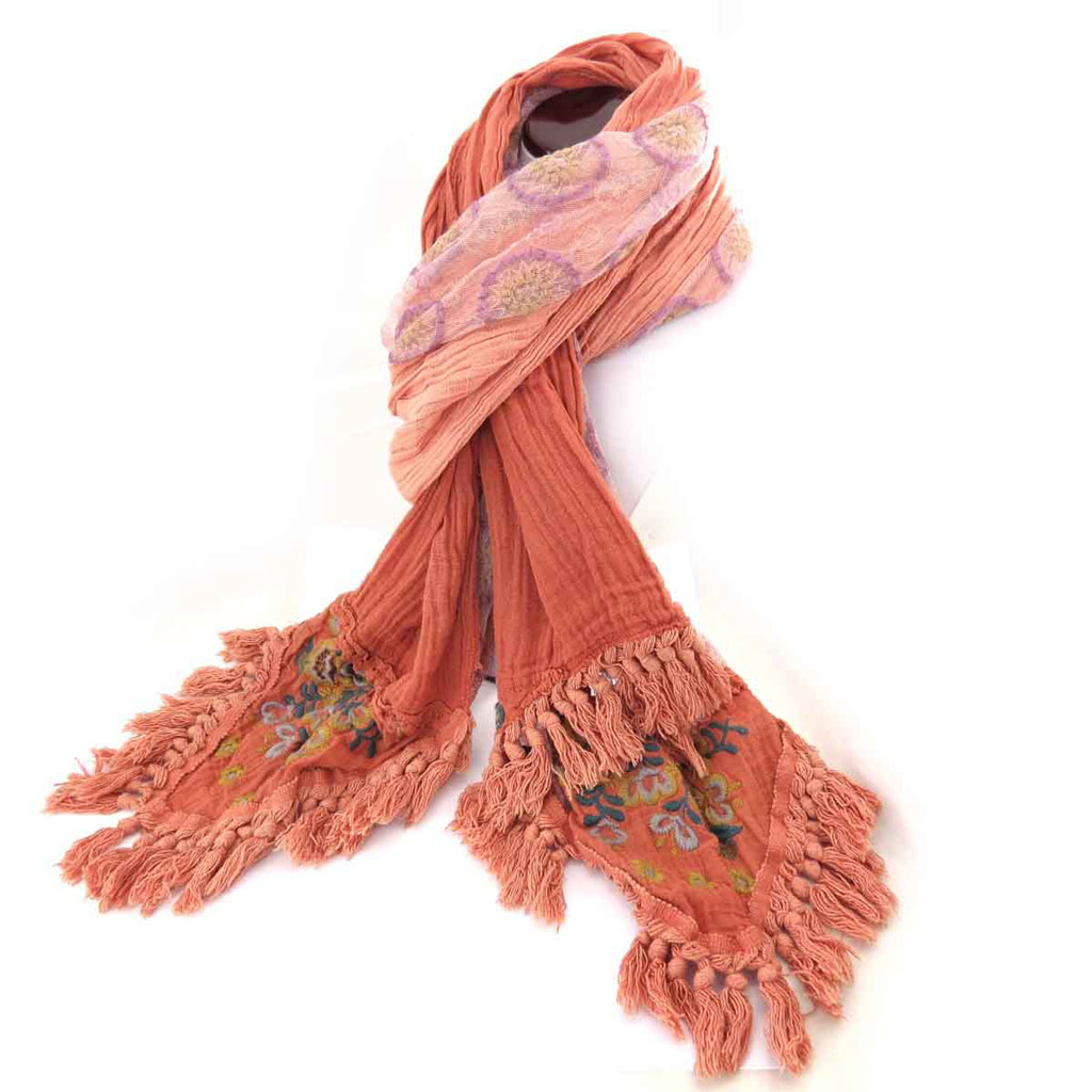 Echarpe créateur \'Judith\' orange  - [J9120]