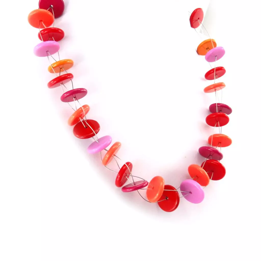 les trésors de lily Collier Créateur 'Coloriage' rouge rose [K0179]