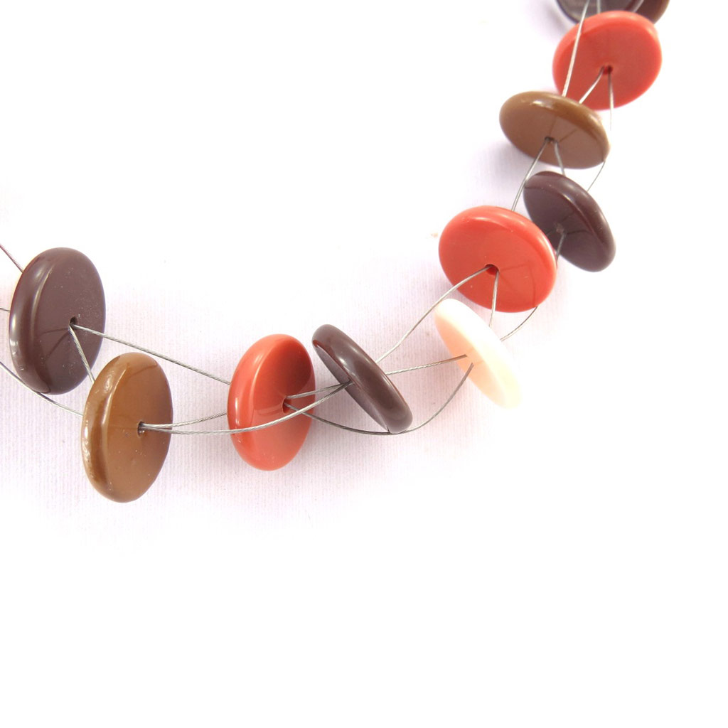 Collier Créateur \'Coloriage\' marron - [K0180]