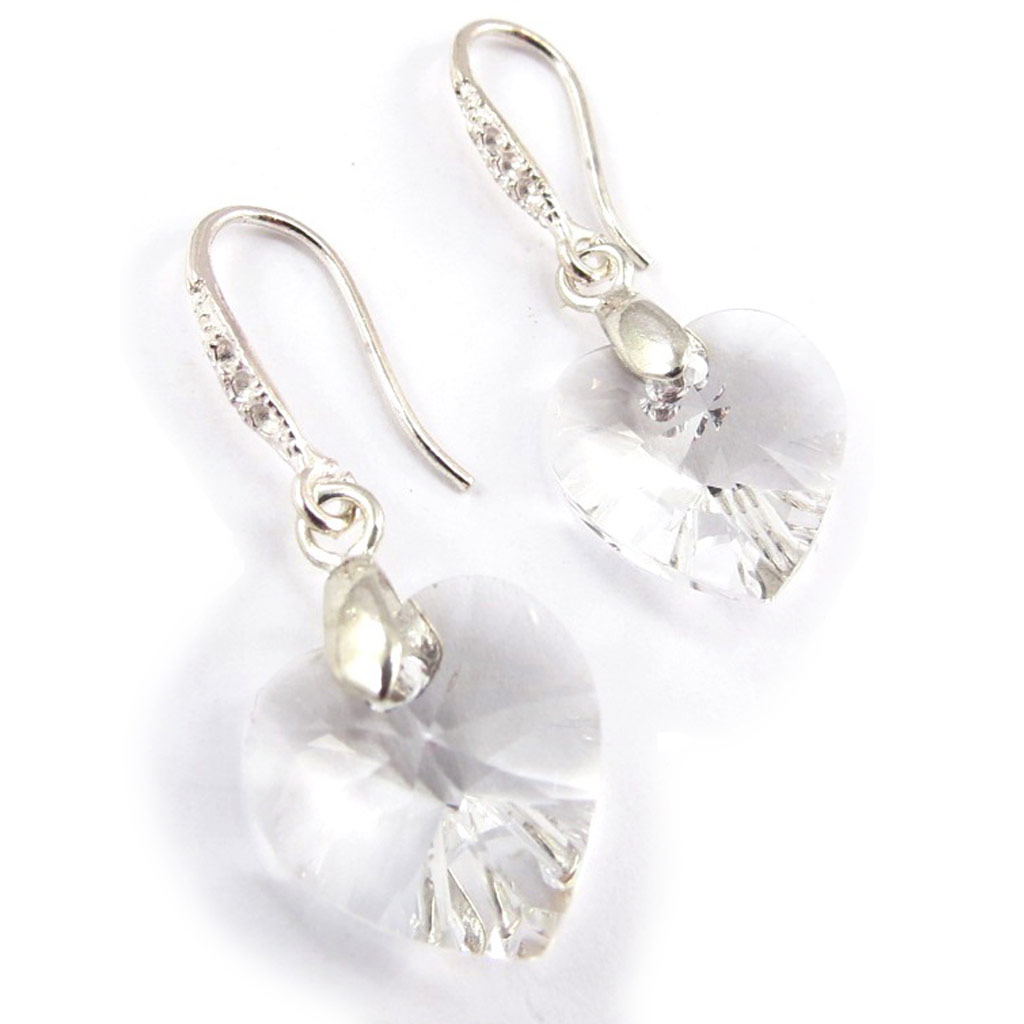 Boucles créateur \'Mineralia\' blanc cristal - [K1092]