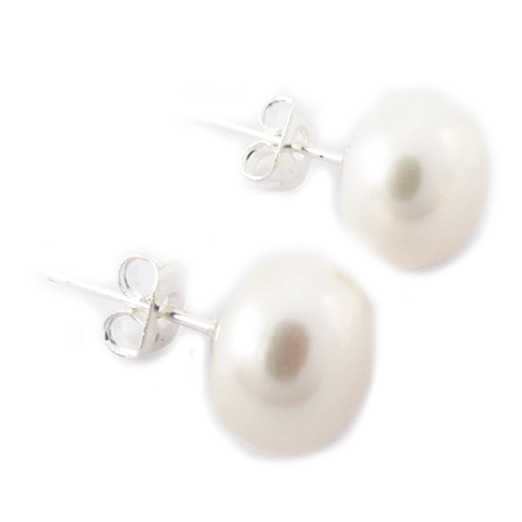 Boucles \'Perla\' ivoire 10 mm - [K1117]