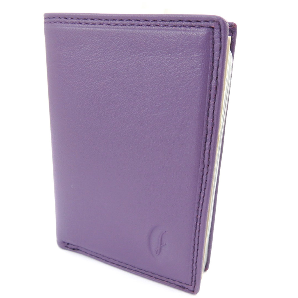 Porte-cartes cuir \'Del Arte\' violet - 105x75 cm - [K1546]