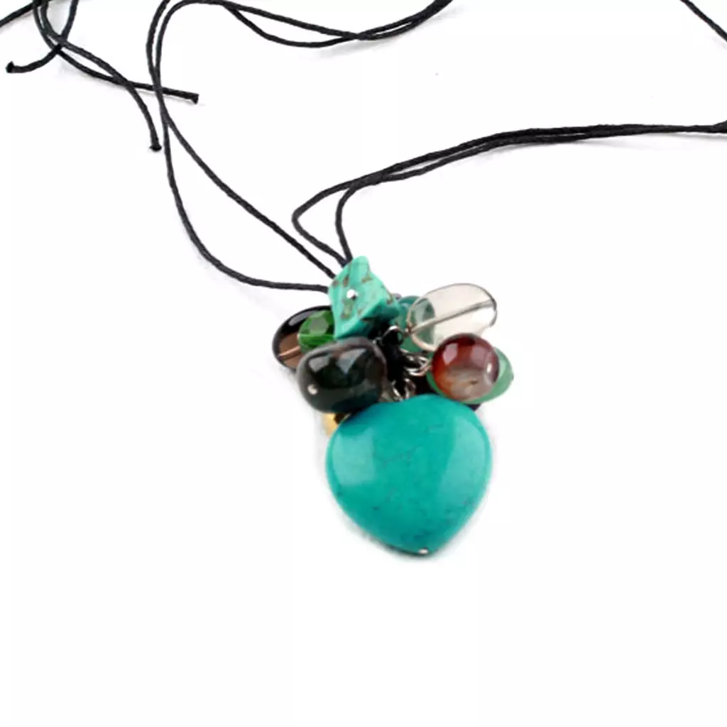 les trésors de lily Collier 'Minéralia' turquoise multicolore [K1646]