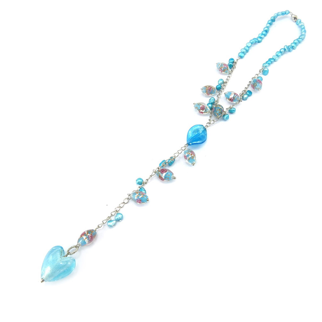 Collier \'Minéralia\' turquoise (love) - [K3247]