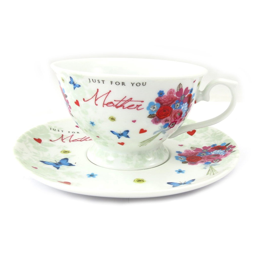 Tasse porcelaine \'Bouquet Romantique\' Just For you Mother - 120x65 mm - [K3489]