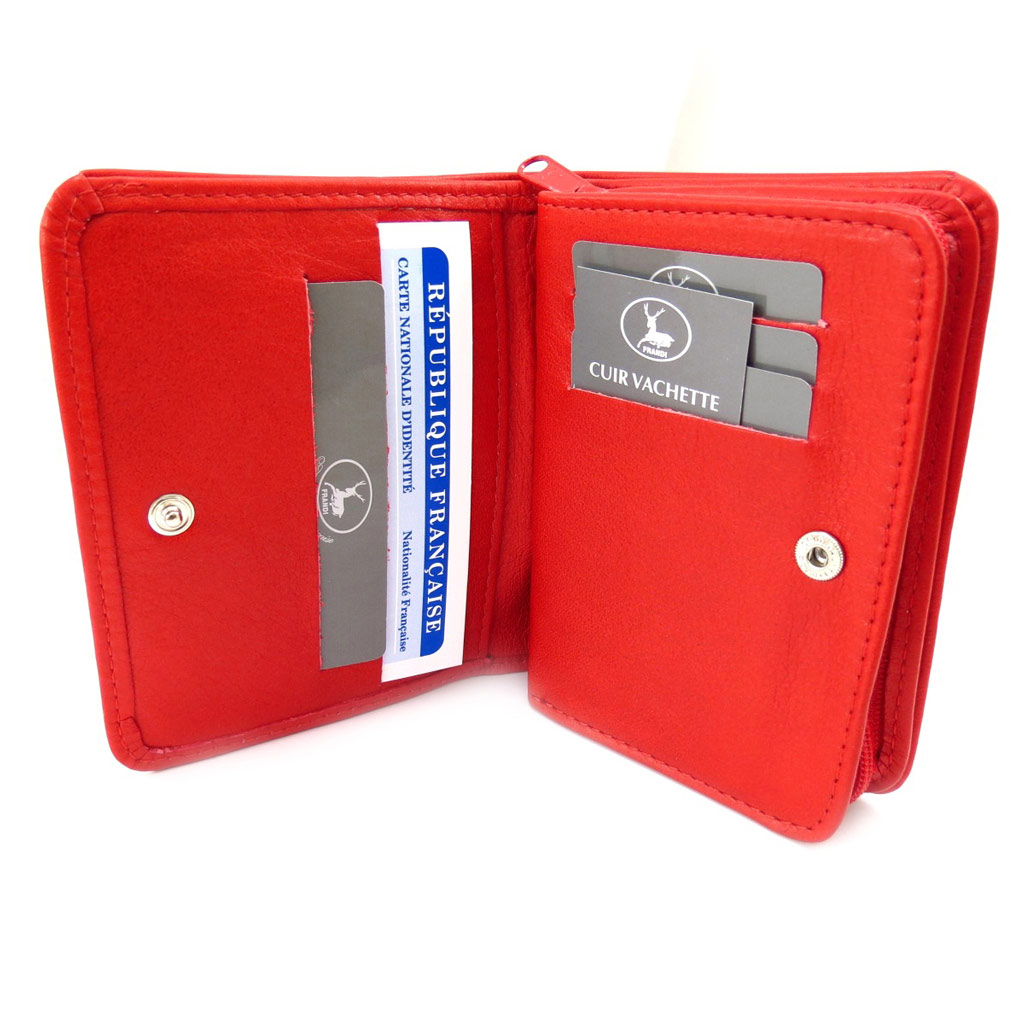 Portefeuille Cuir \'Frandi\' rouge - [K4039]