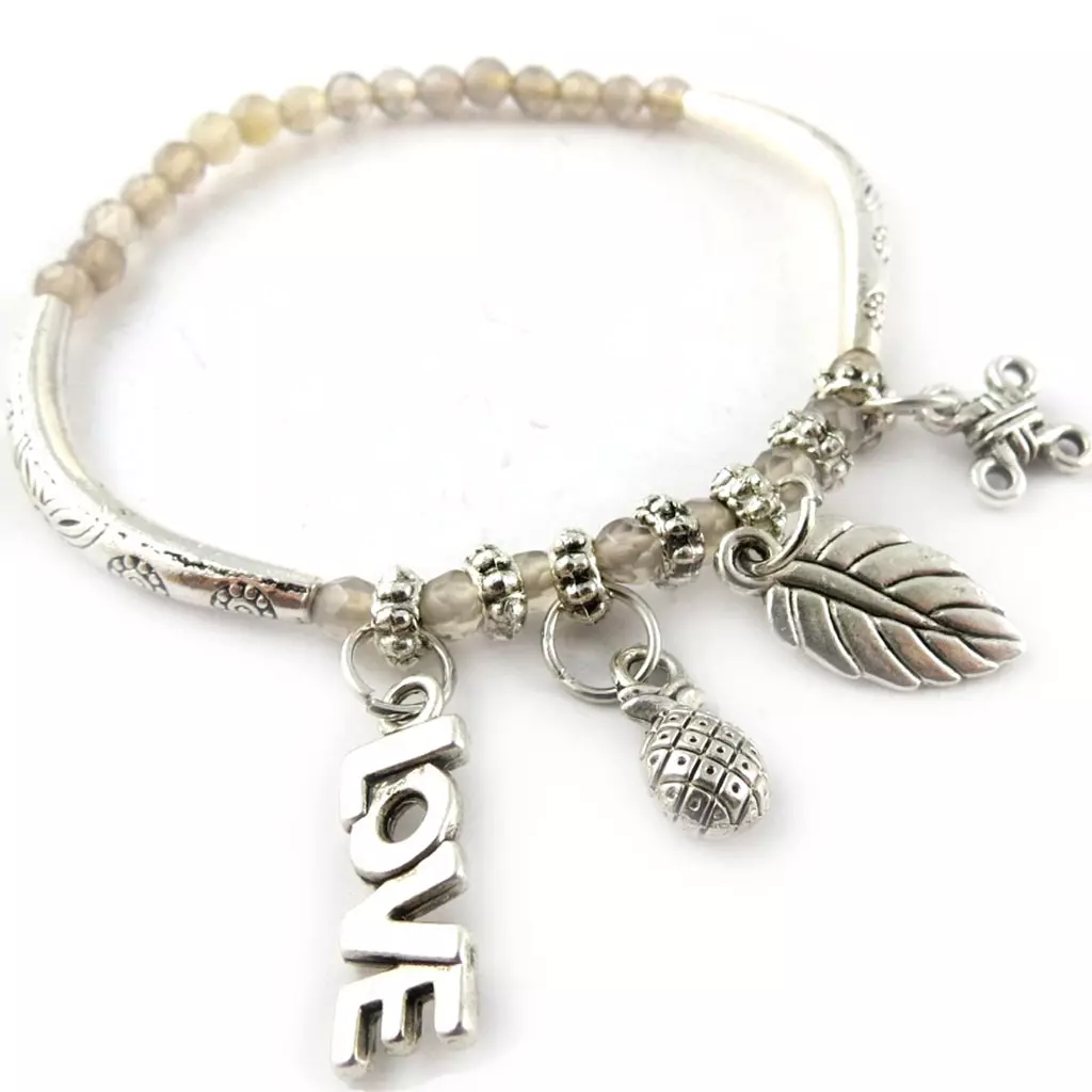les trésors de lily Bracelet 'Minéralia' agate champagne [K7285]
