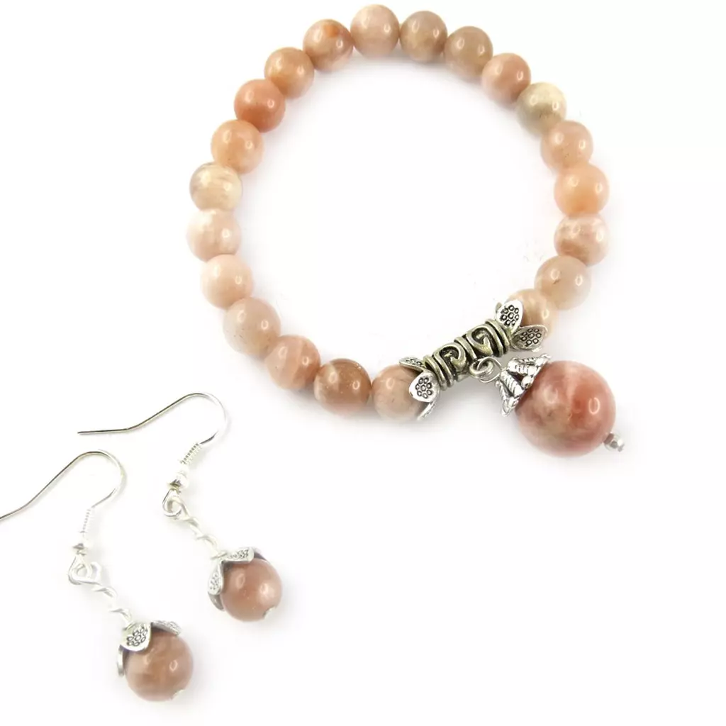 les trésors de lily Parure Créateur 'Mineralia' beige taupe [K7289]