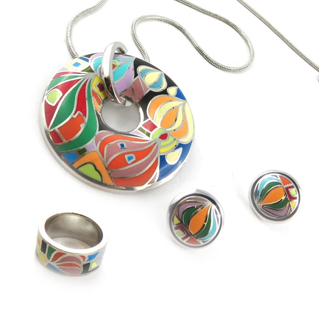 Parure créateur \'Miro\' tutti frutti - [K7559]