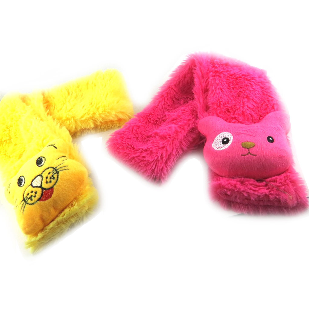 2 écharpes enfant \'Un amour d\'Animaux\' jaune rose - [K7872]
