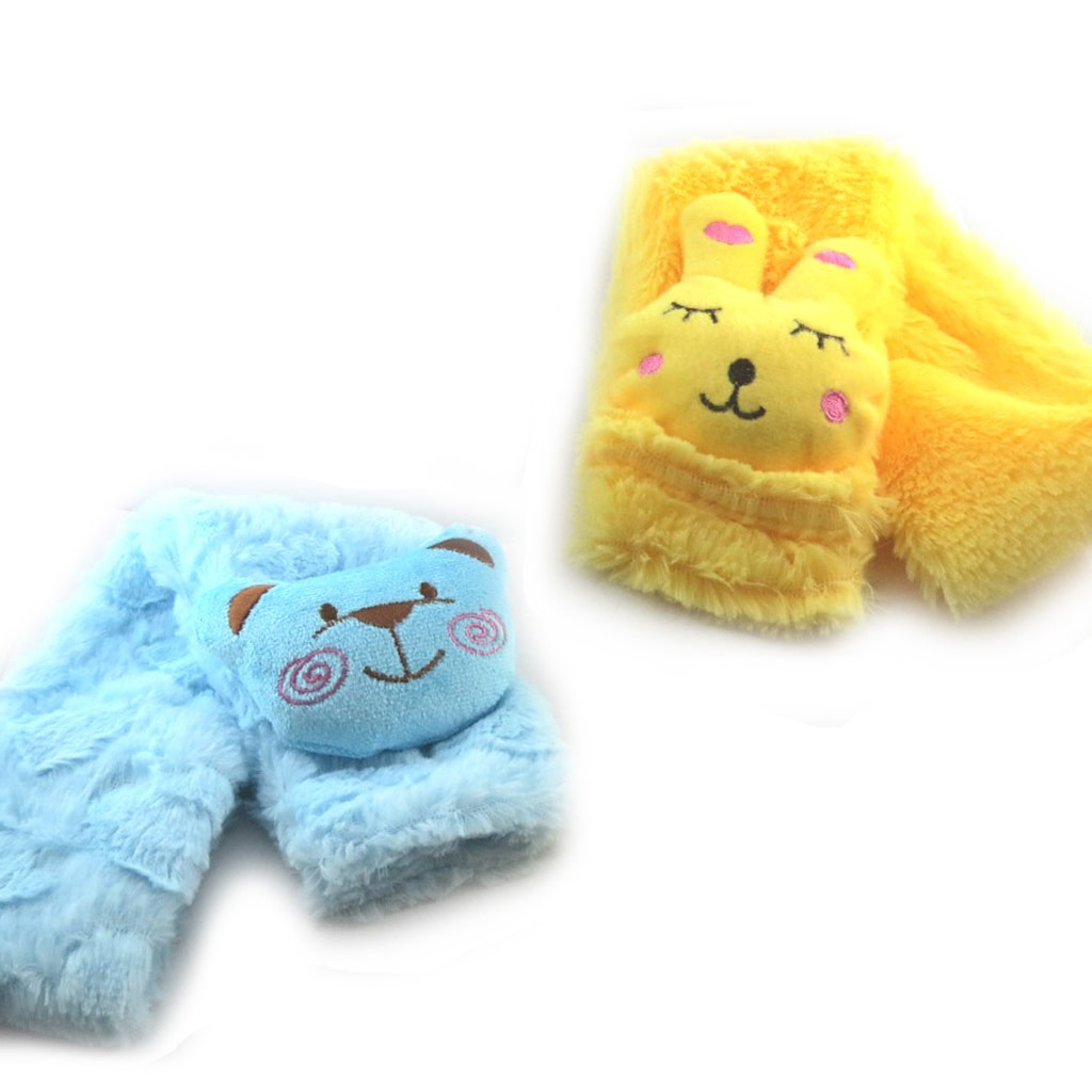 2 écharpes enfant \'Un amour d\'Animaux\' bleu jaune - [K7877]