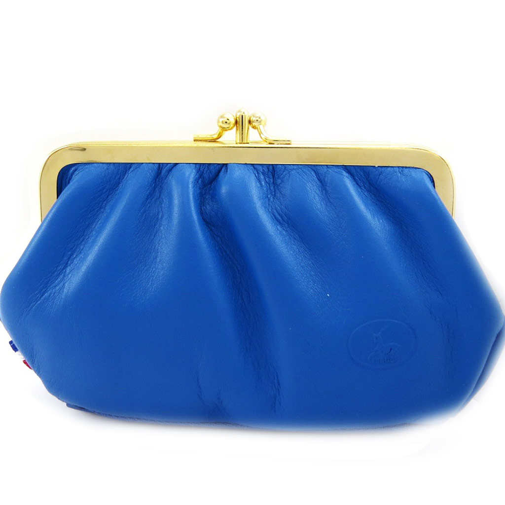 Porte-monnaie Cuir \'Frandi\' bleu roi - [L3772]