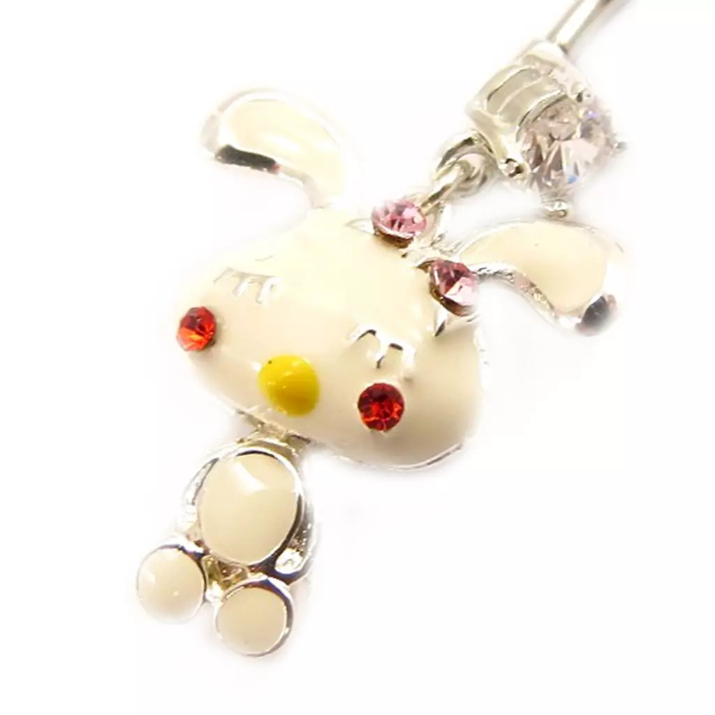 les trésors de lily Body Piercing 'Lapin' blanc [L4543]