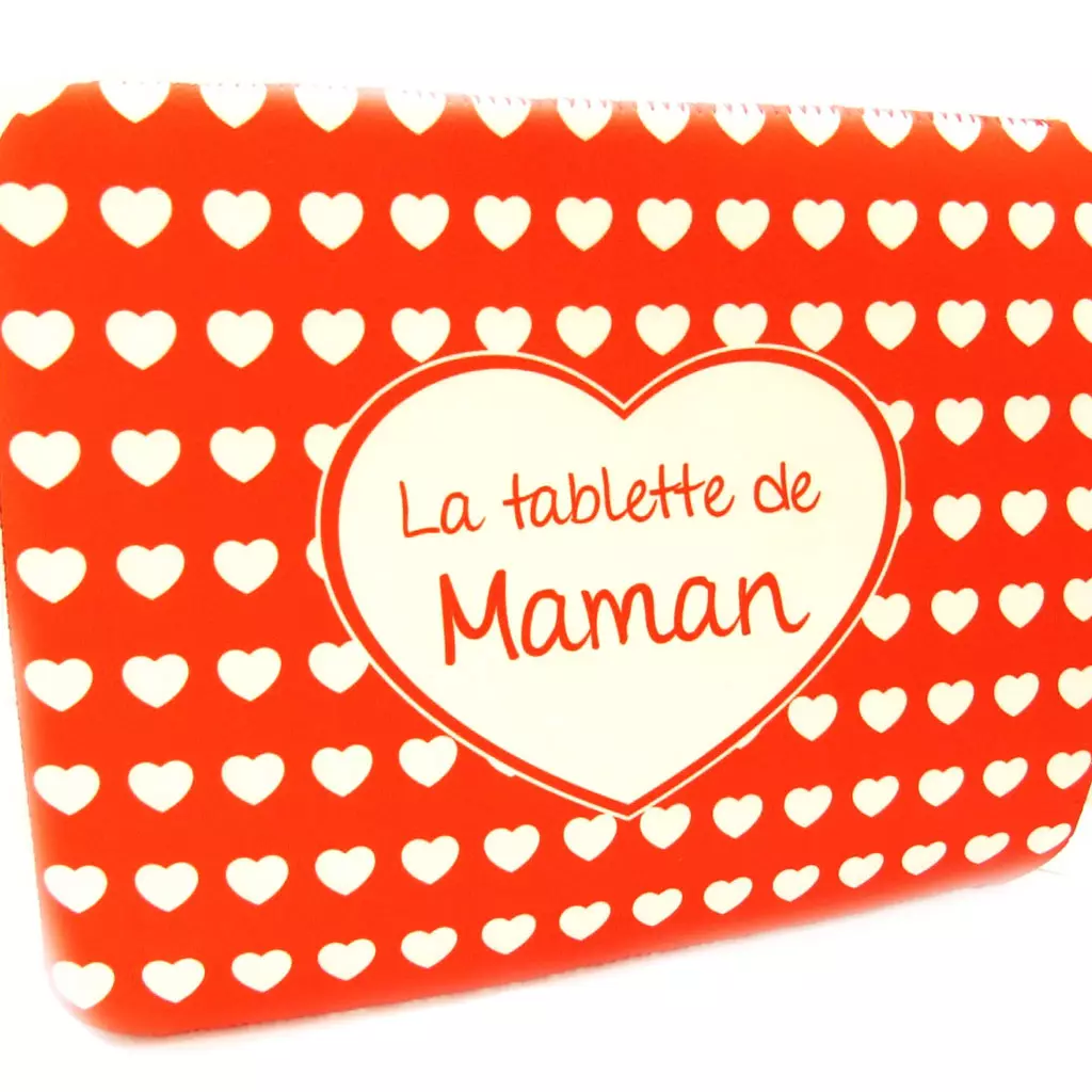 les trésors de lily Etui tablette 'La Tablette de Maman' néoprène (8 9') 25x19 cm [L4890]