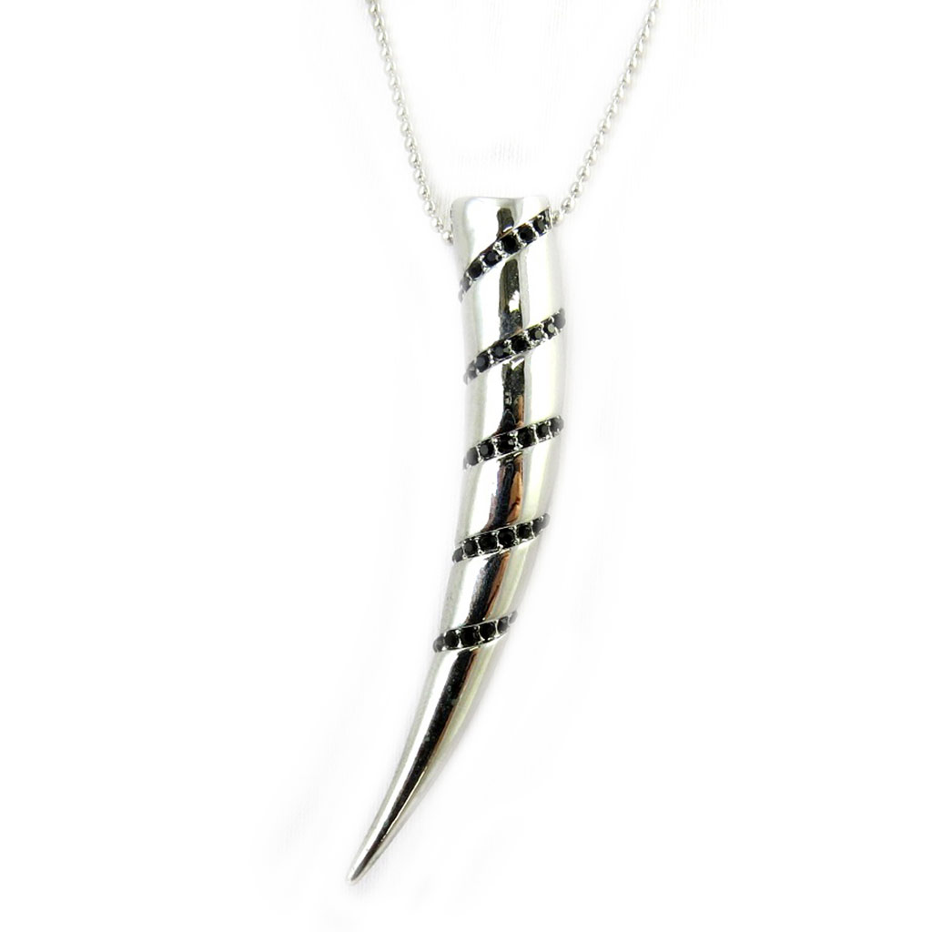 Collier créateur \'Elixir\' noir argenté - [M0653]