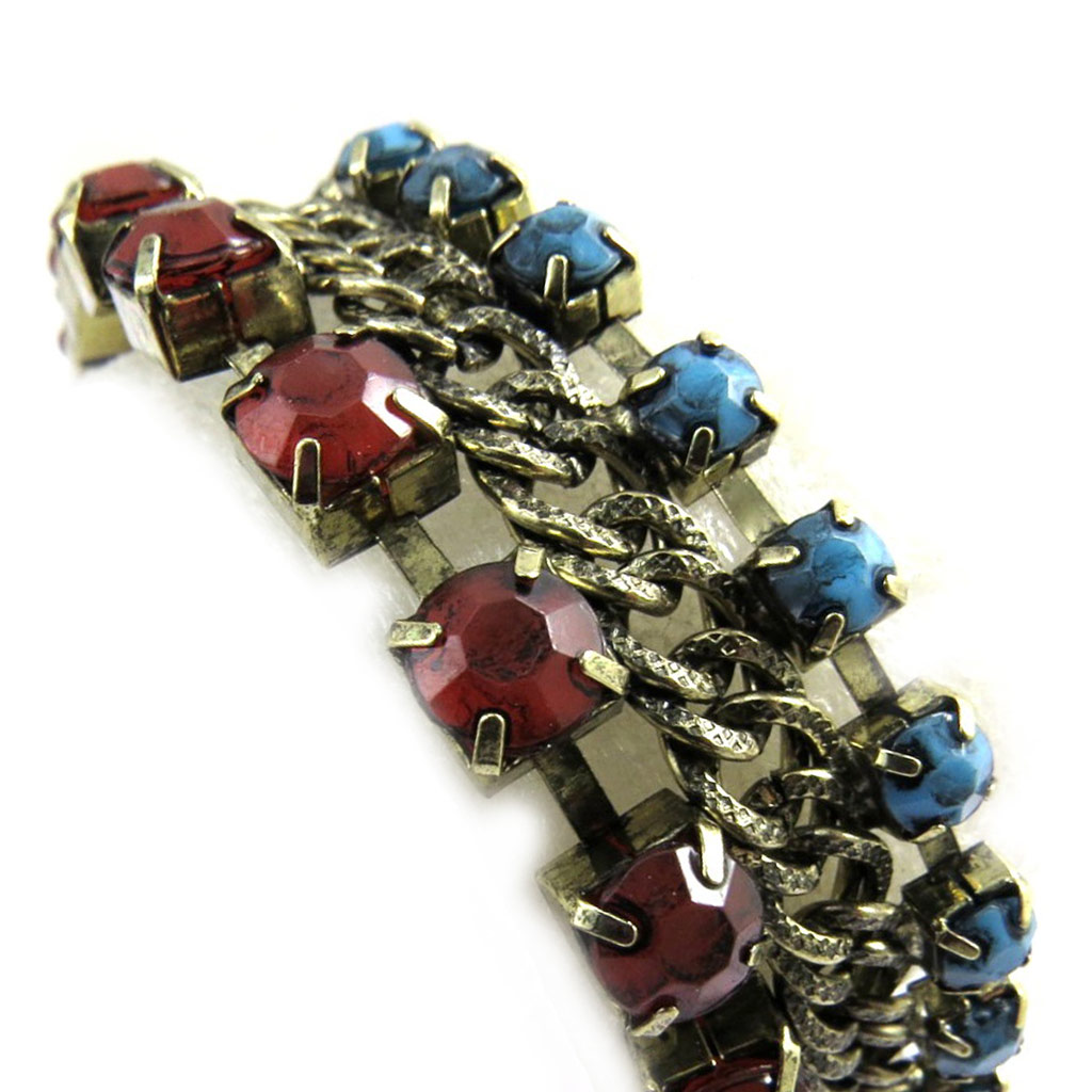 Bracelet Créateur \'Altaï\' rouge bleu - [M1946]