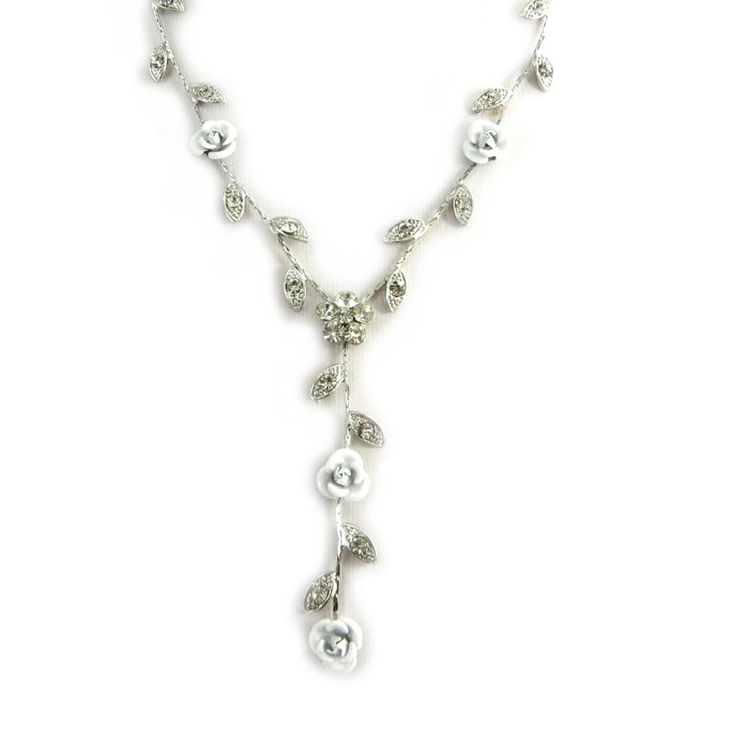 Collier Créateur \'Paradis Floral\' blanc - [M1970]