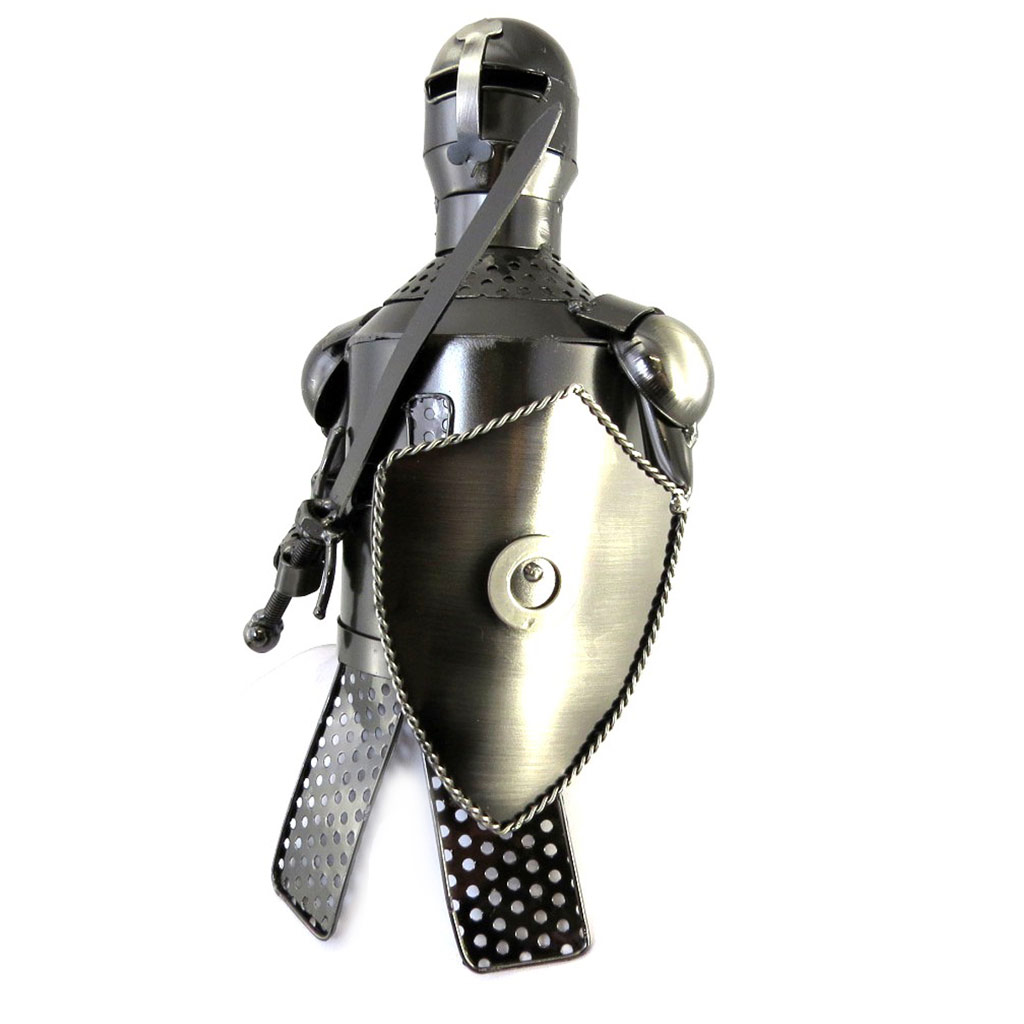 Porte-bouteille \'Sculpture métal\' chevalier - 27x13 cm - [M3802]