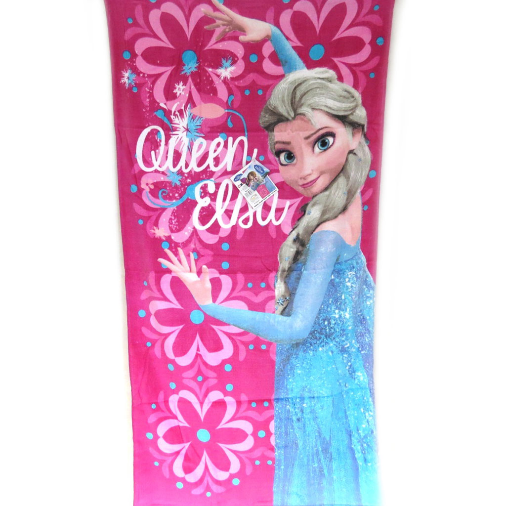 Drap de plage \'Frozen - Reine des Neiges\' fuschia (70x140 cm) - [M5096]