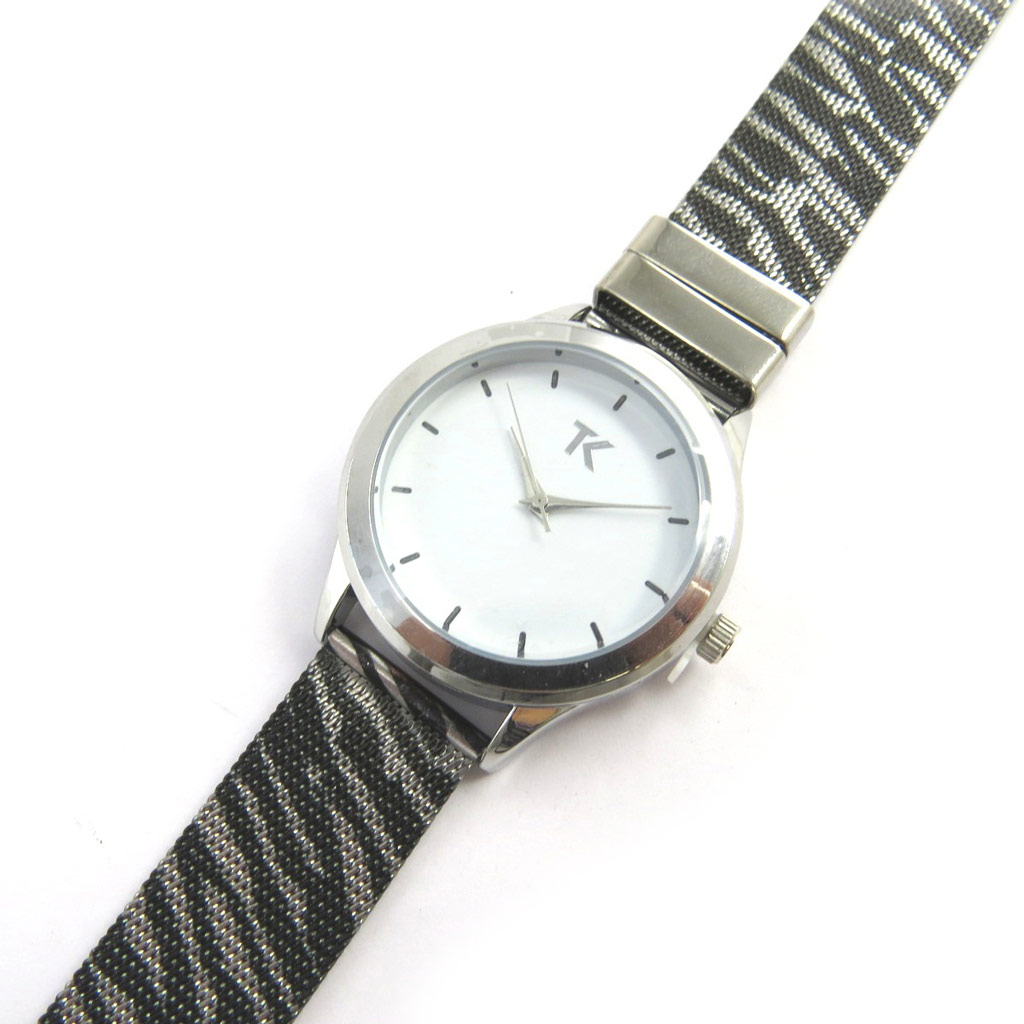 Montre femme \'Trendy\' gris argenté (zèbre) - [M6065]