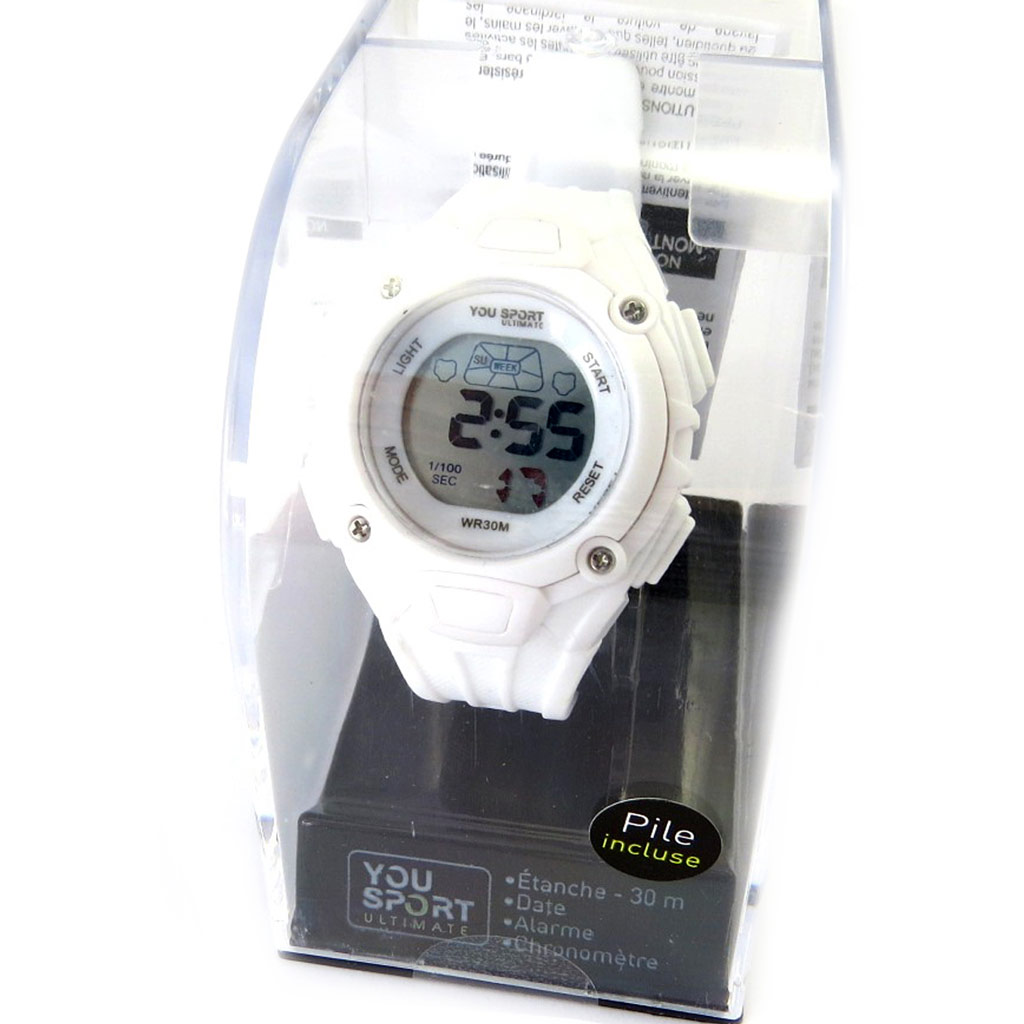 Montre sport \'Coloriage\' blanc - [M6147]
