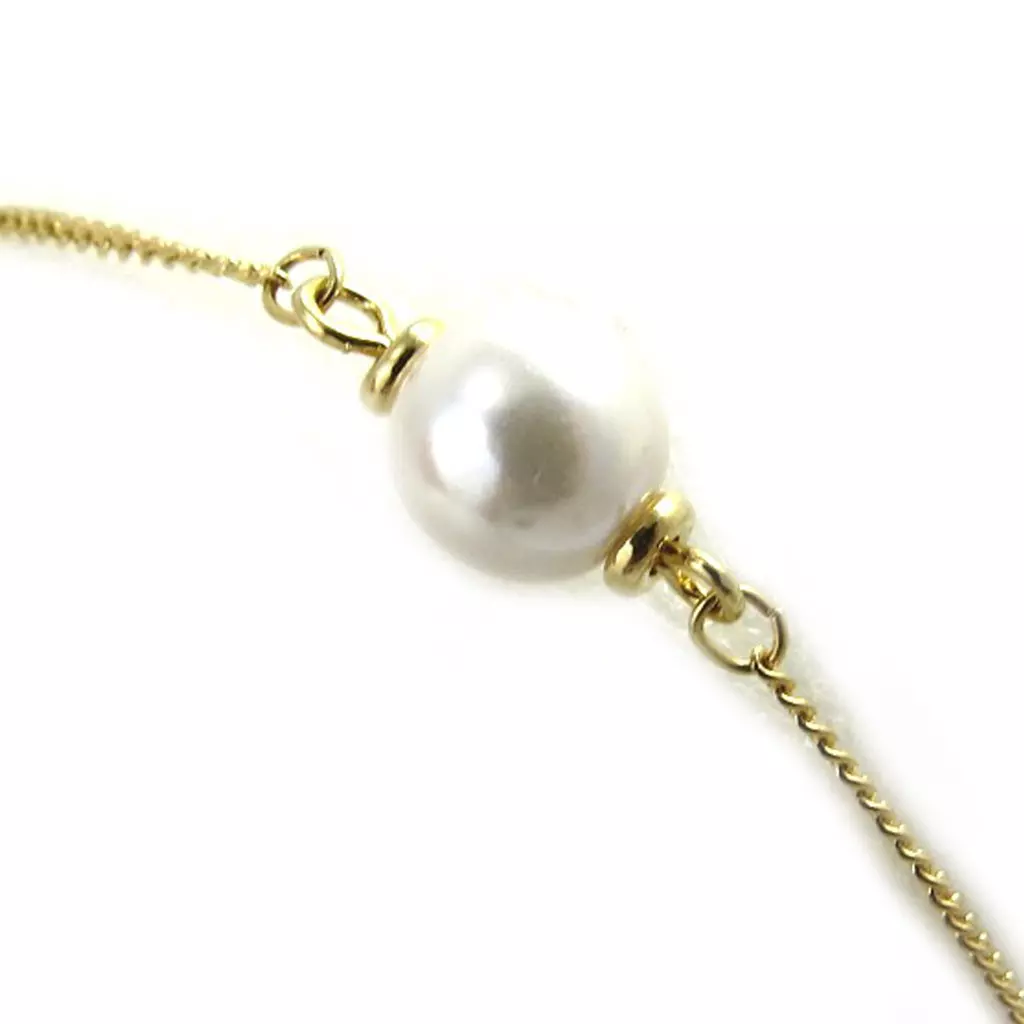 les trésors de lily Bracelet Plaqué Or 'Perla' blanc doré 8 mm [M6670]