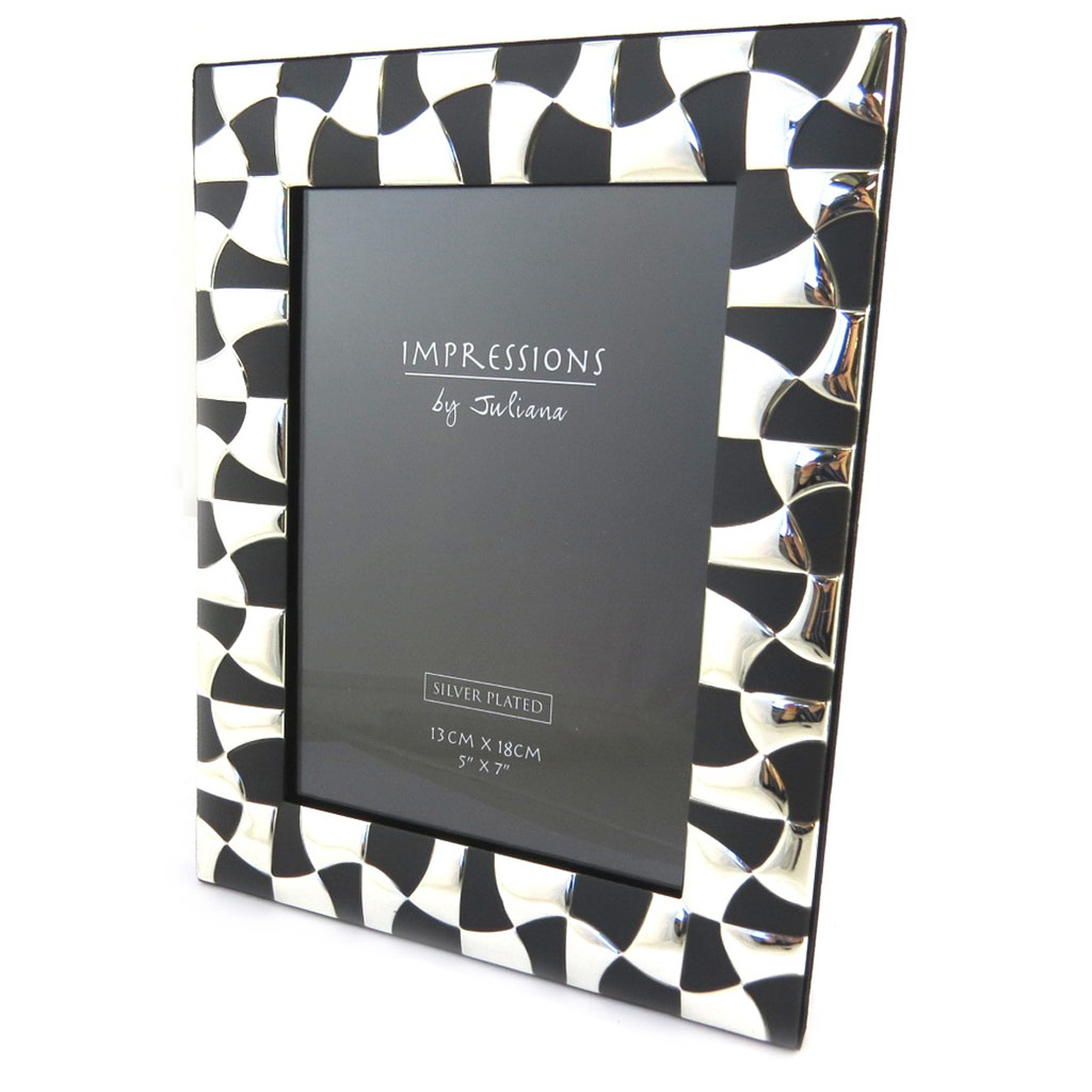 Cadre Photo \'Design\' noir chrome (13x18 cm) - [M9041]