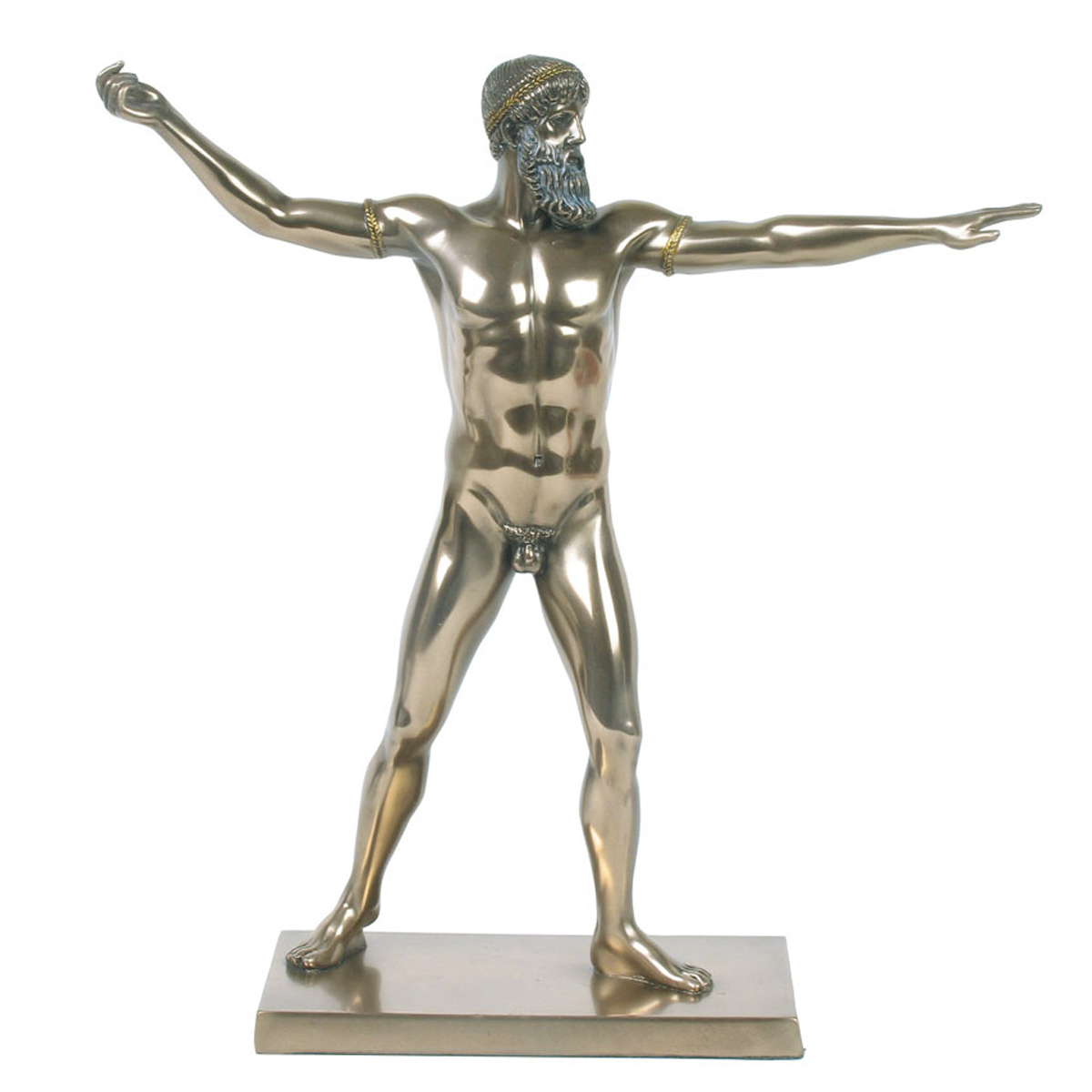 Figurine résine \'Zeus\' bronze - 23x24x7 cm - [M9648]