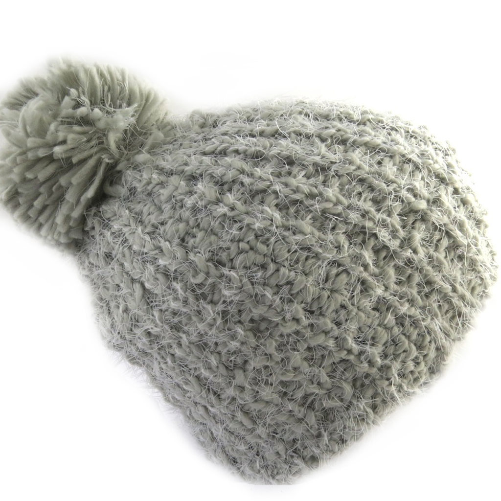 Bonnet tricot \'Coloriage\' gris - [N0365]