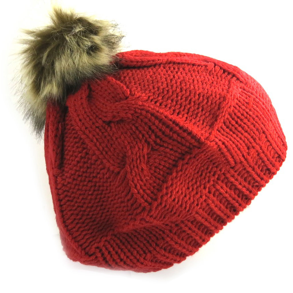 Bonnet tricot \'Clothilde\' rouge - [N0404]