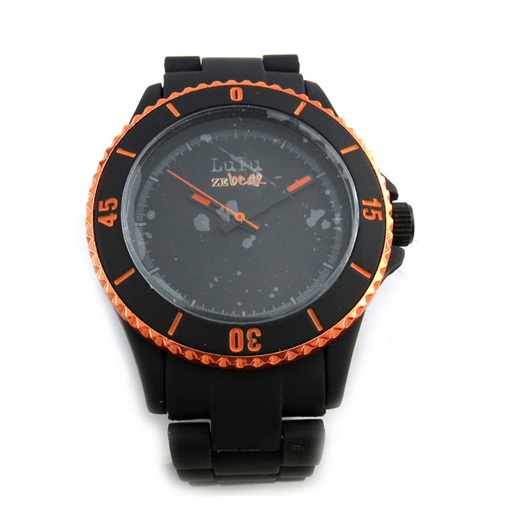 Montre créateur \'Lulu Castagnette\' noir orange - [N2310]