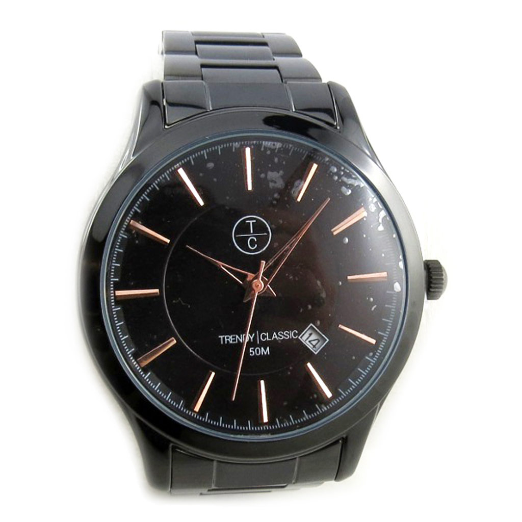 Montre créateur \'Trendy\' noir gris - [N2347]