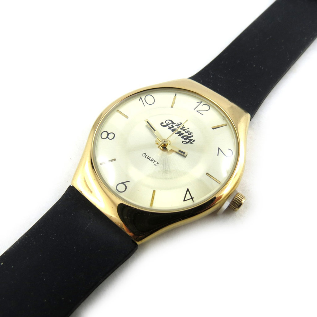 Montre femme \'Trendy\' noir doré - [N2376]