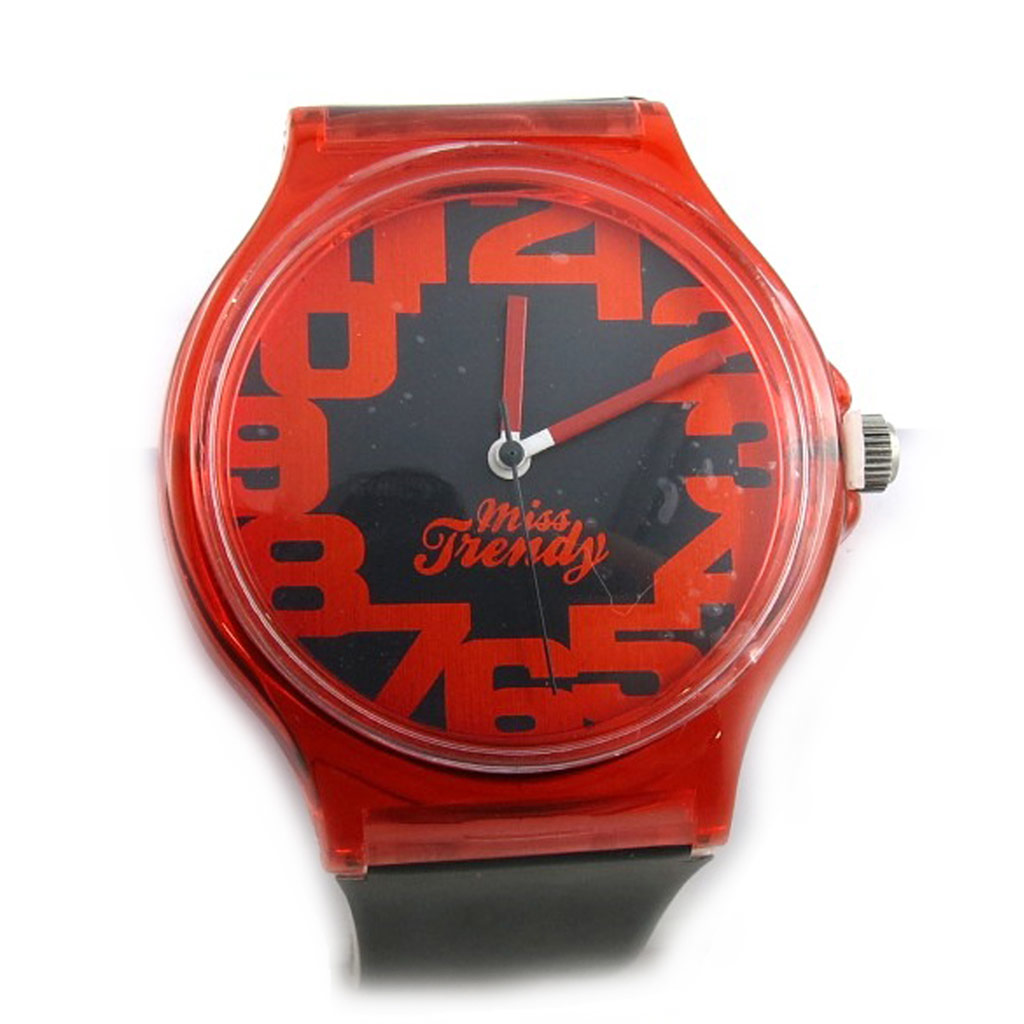 Montre femme \'Trendy\' rouge gris - [N2378]