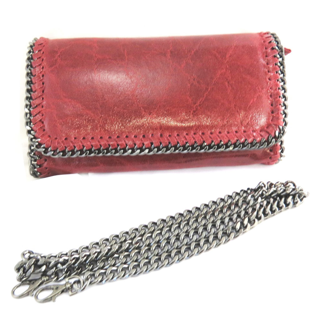 Sac cuir \'Scarlett\' rouge glacé (21x11x5 cm) - [N2488]