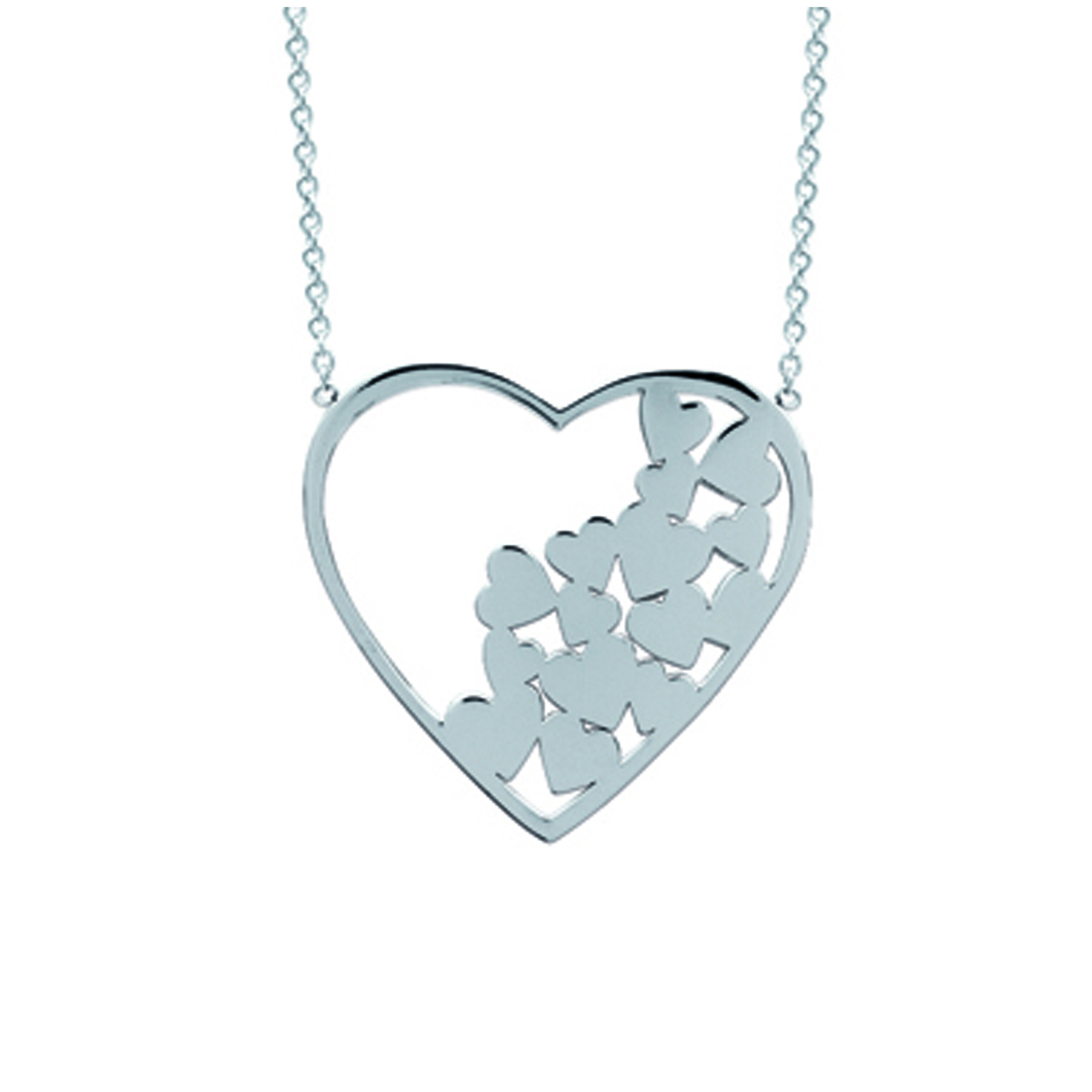 Collier acier \'Love\' argenté - 26x25 mm - [N3366]