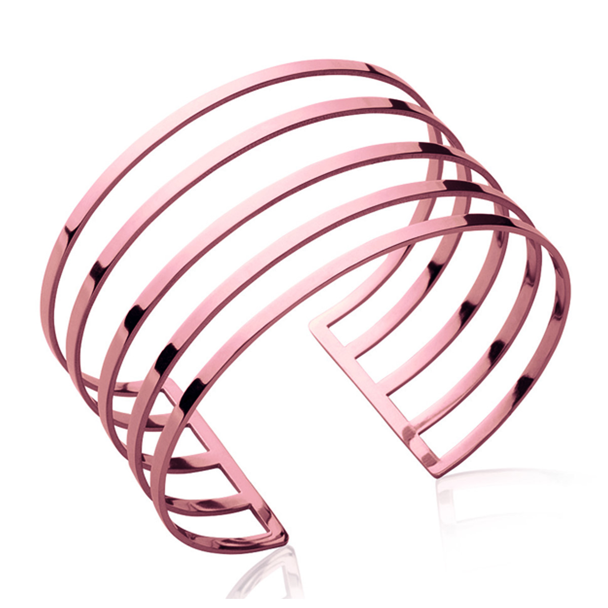 Bracelet Acier \'Cléopatra\' doré rosé (gold pink) - 62 mm 33 mm - [N3397]