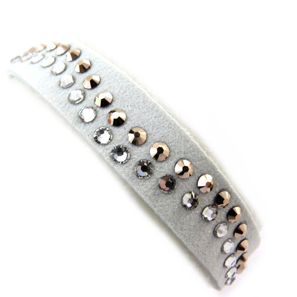 Bracelet créateur \'Sissi\' blanc (Crystal) 12 cm  - [N3447]