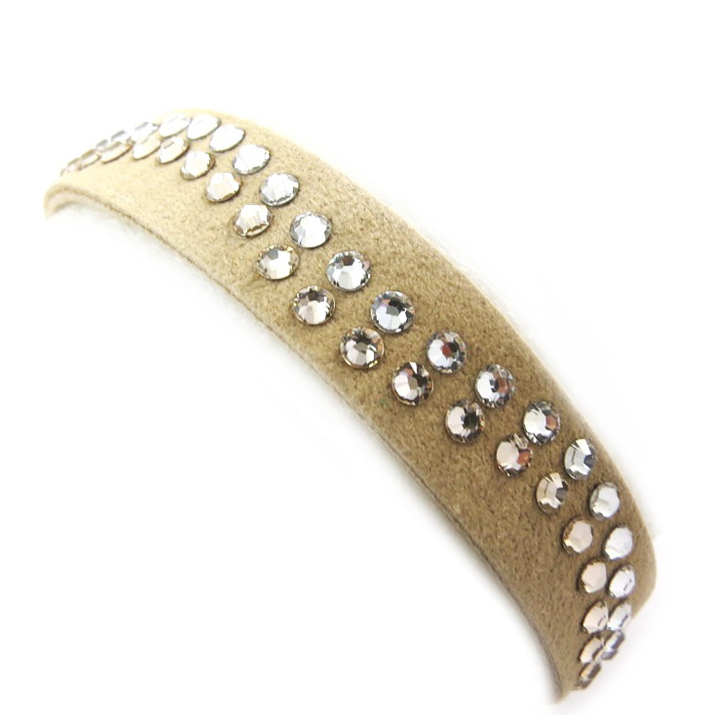 Bracelet créateur \'Sissi\' beige (Crystal) 12 cm  - [N3448]
