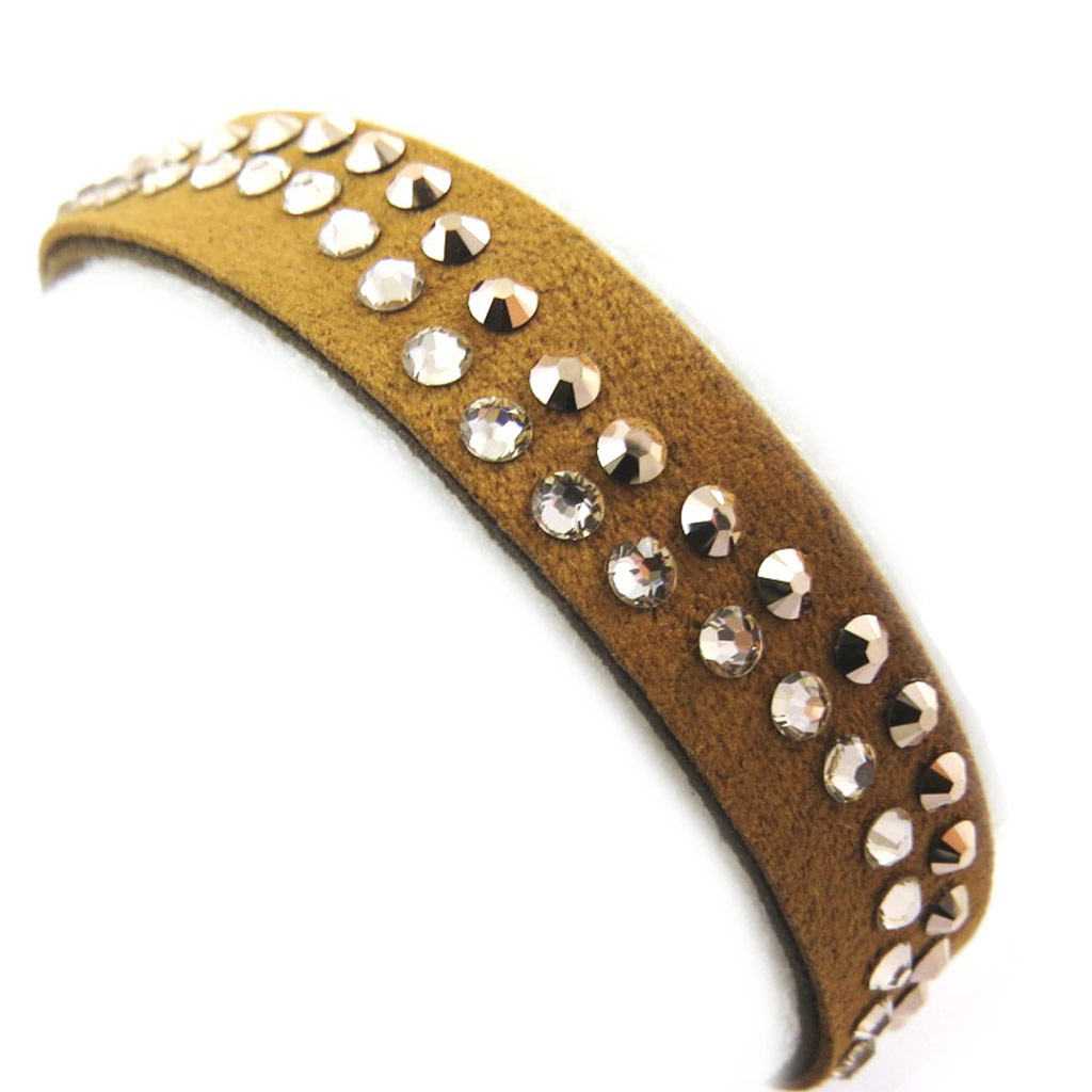 Bracelet créateur \'Sissi\' camel (Crystal) 12 cm  - [N3449]