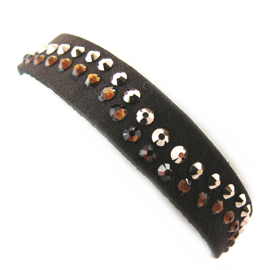 Bracelet créateur \'Sissi\' marron (Crystal) 12 cm  - [N3450]